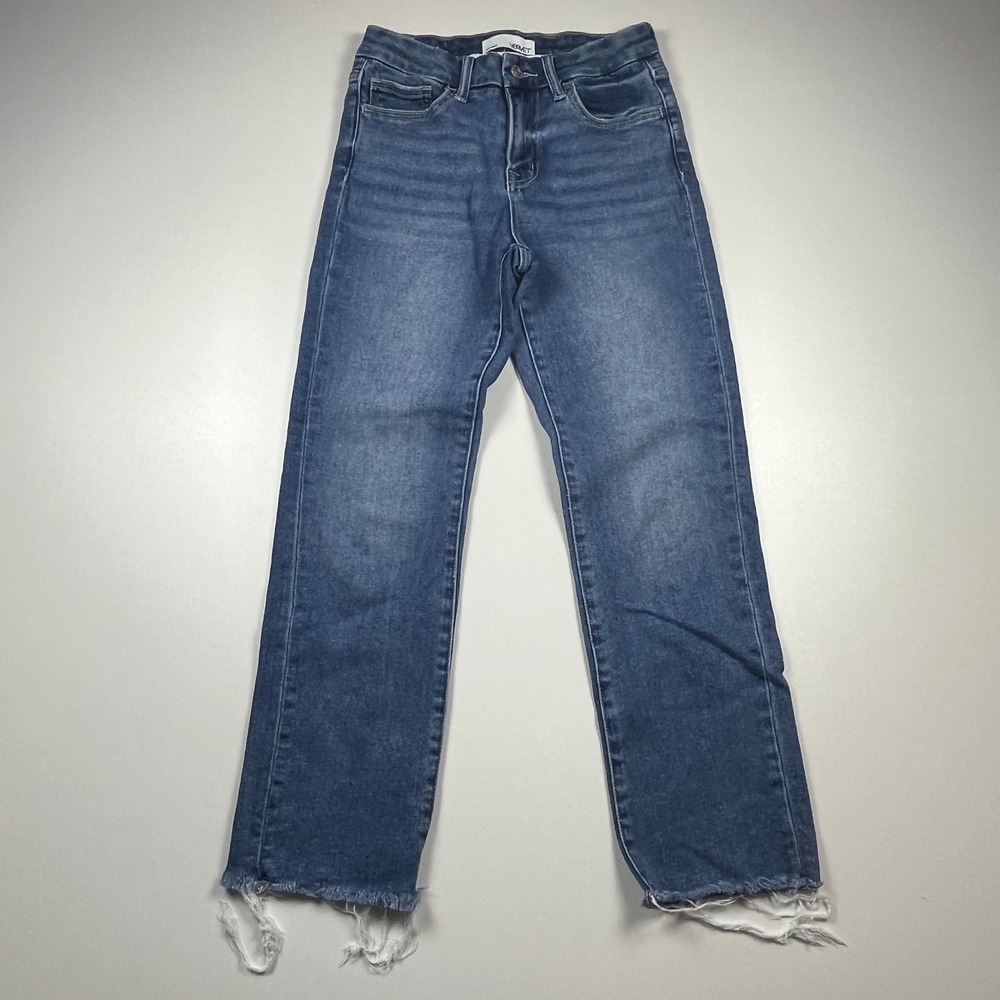 Vervet Los Angeles High Rise Straight Leg Jeans Size 27 Raw Hem Denim Pants